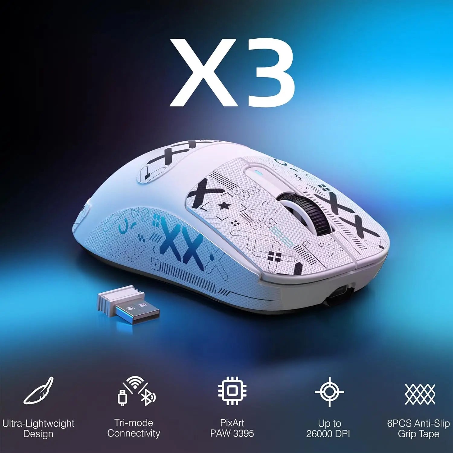 Souris ATTACK SHARK X3 Rouge La Fabrique du PC