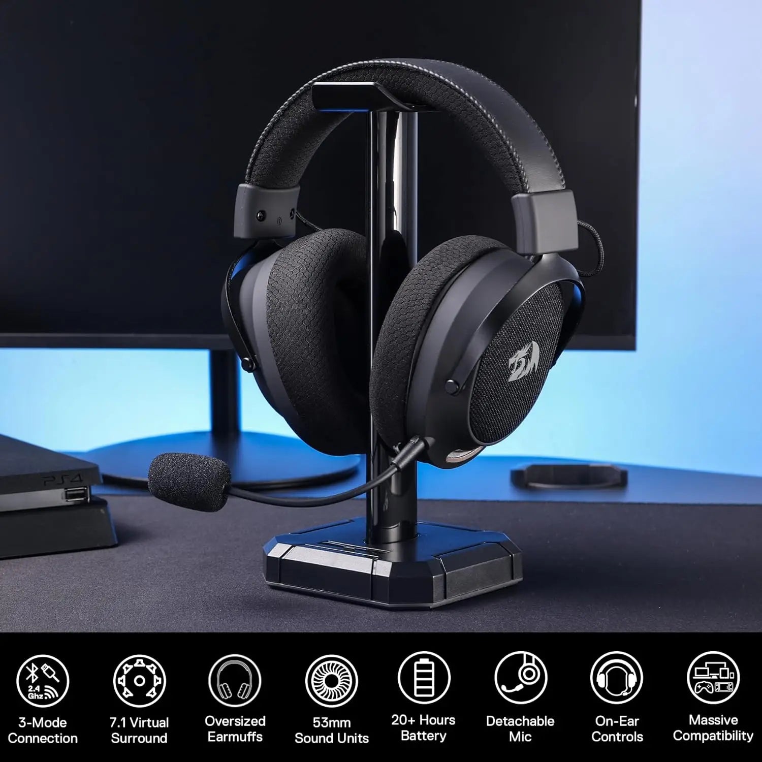 Casque Redragon H858 Gris foncé La Fabrique du PC