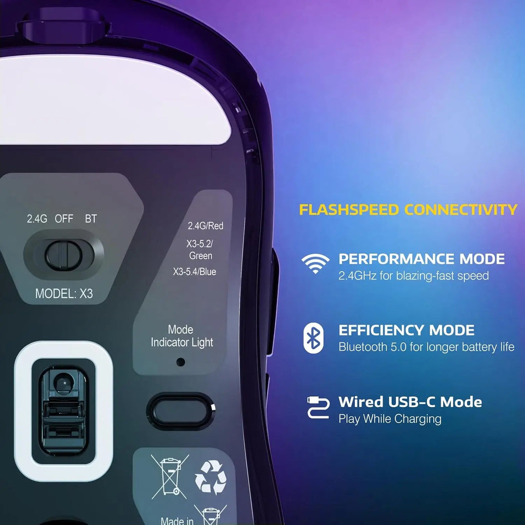 Souris ATTACK SHARK X3 Noire La Fabrique du PC